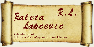 Raleta Lapčević vizit kartica